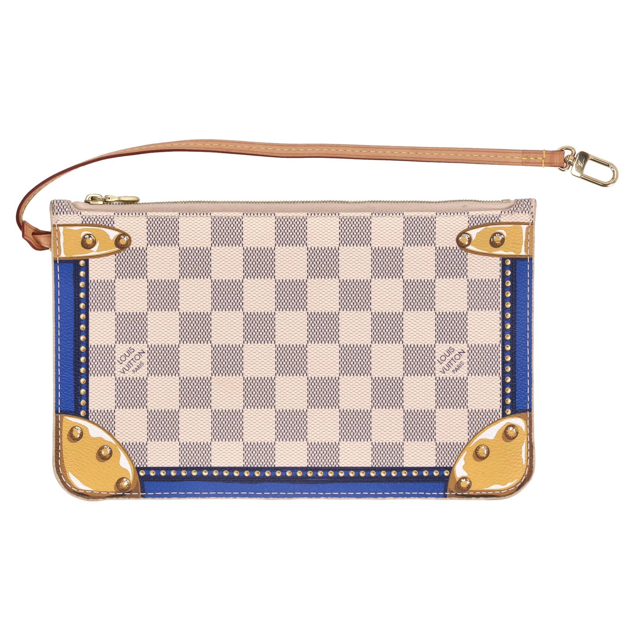 Louis Vuitton Limited Edition Damier Azur Summer Trunks Knokke Neverfull MM Bag For Sale 2