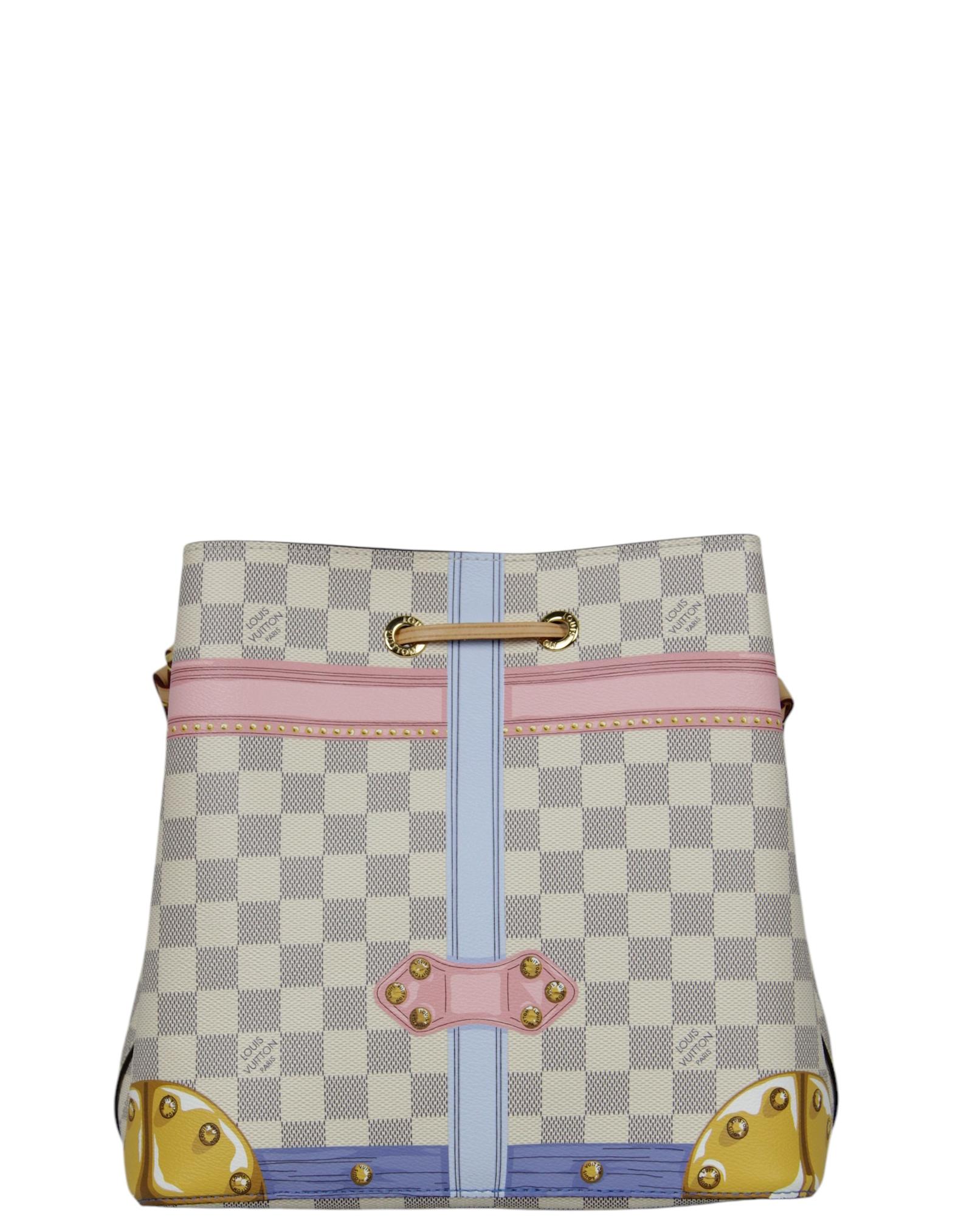 Brown Louis Vuitton Limited Edition Damier Azur Summer Trunks Neonoe Bucket Bag