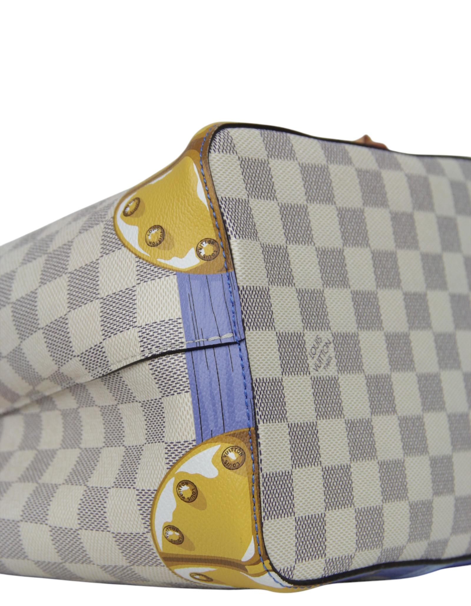 Louis Vuitton Limited Edition Damier Azur Summer Trunks Neonoe Bucket Bag In Excellent Condition In New York, NY