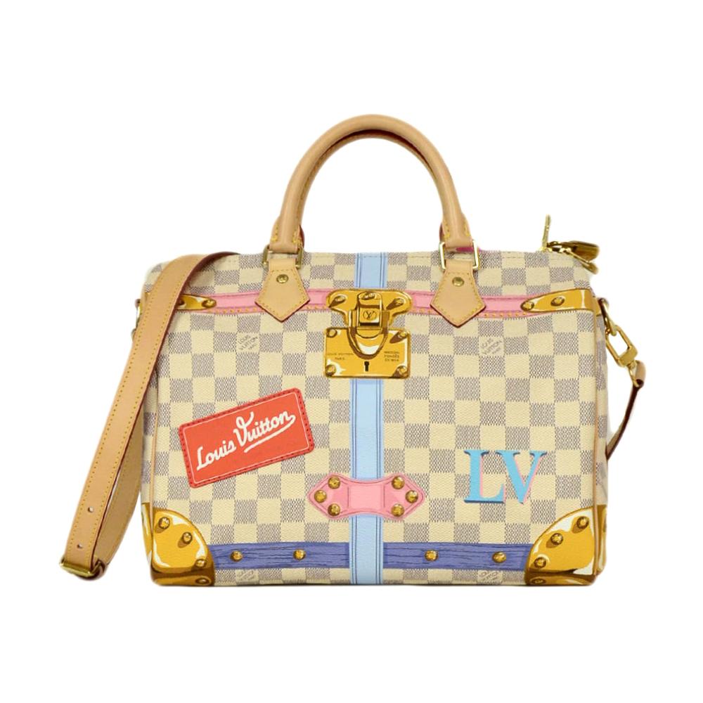 LOUIS VUITTON Summer Trunks Speedy 30 Monogram Canvas Satchel Bag Brow