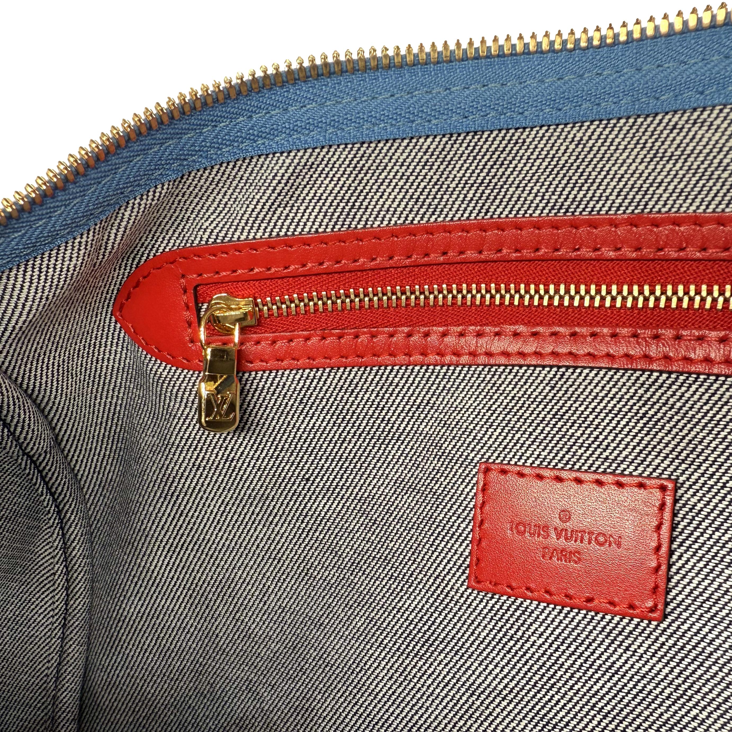Louis Vuitton Limited Edition Denim Patchwork Bandoulière Speedy Damier 30, 2019 For Sale 6
