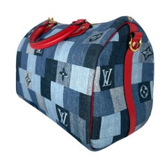 Louis Vuitton Limited Edition Denim Patchwork Bandoulière Speedy Damier 30, 2019