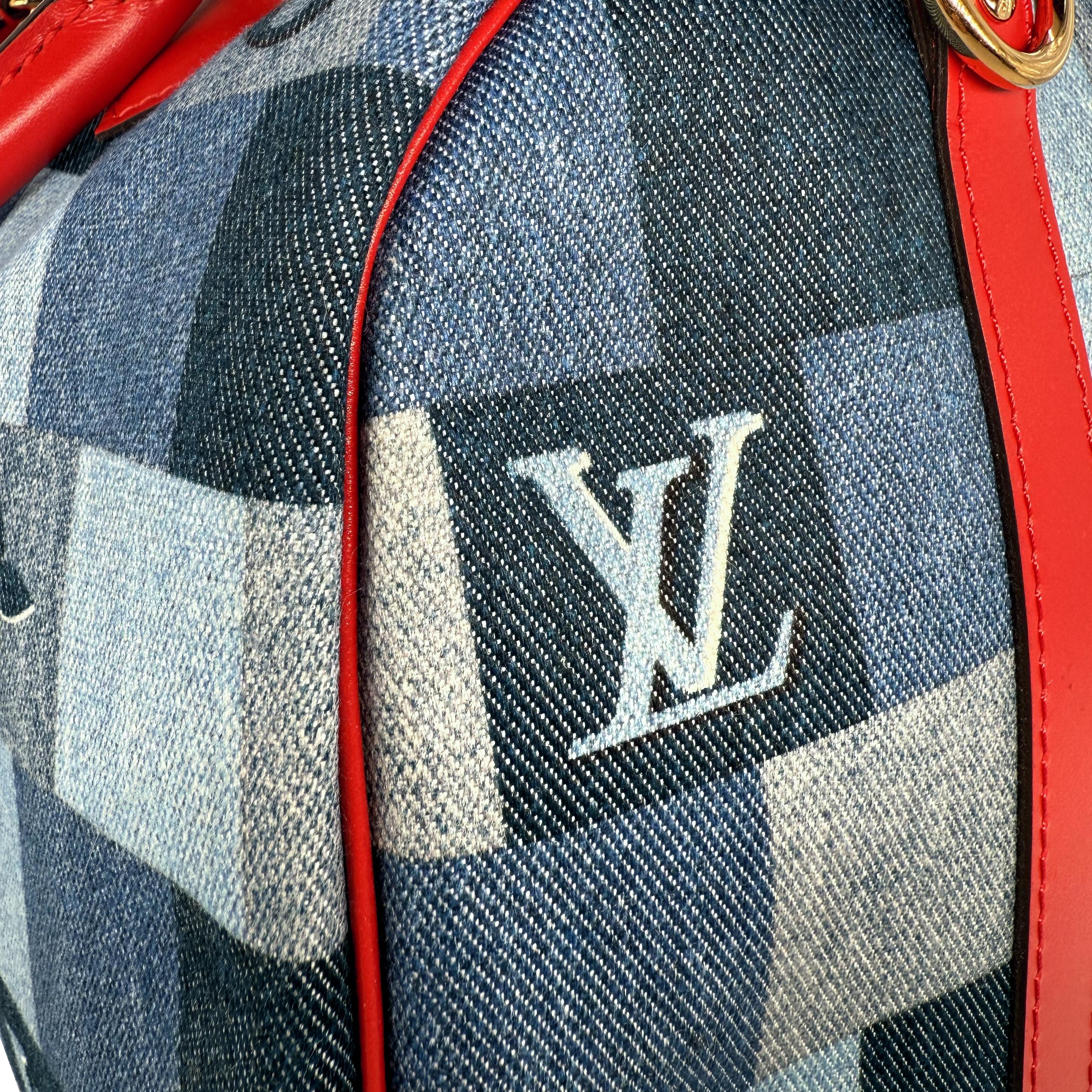 Louis Vuitton Limited Edition Denim Patchwork Bandoulière Speedy Damier 30, 2019 For Sale 1