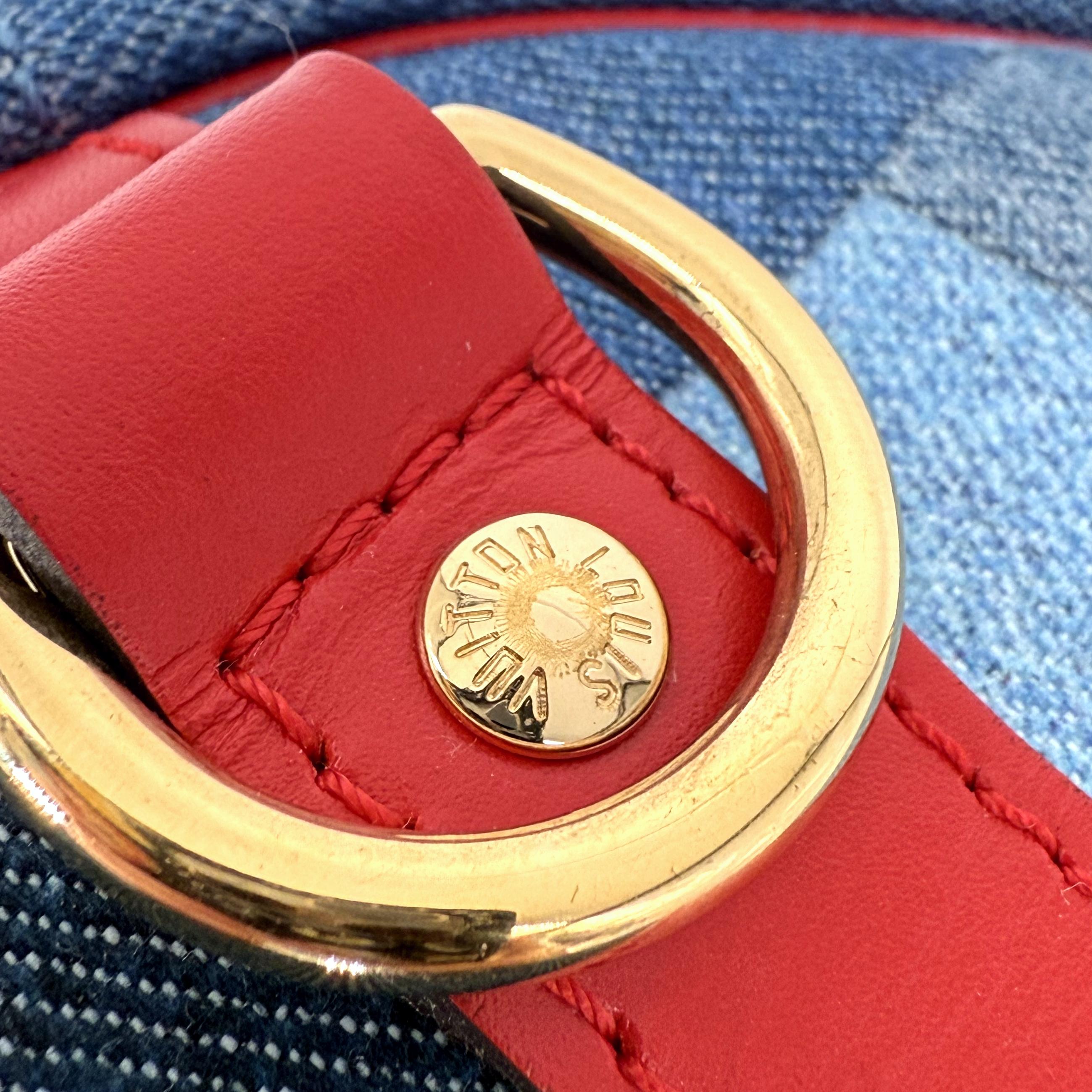Louis Vuitton Limited Edition Denim Patchwork Bandoulière Speedy Damier 30, 2019 For Sale 3