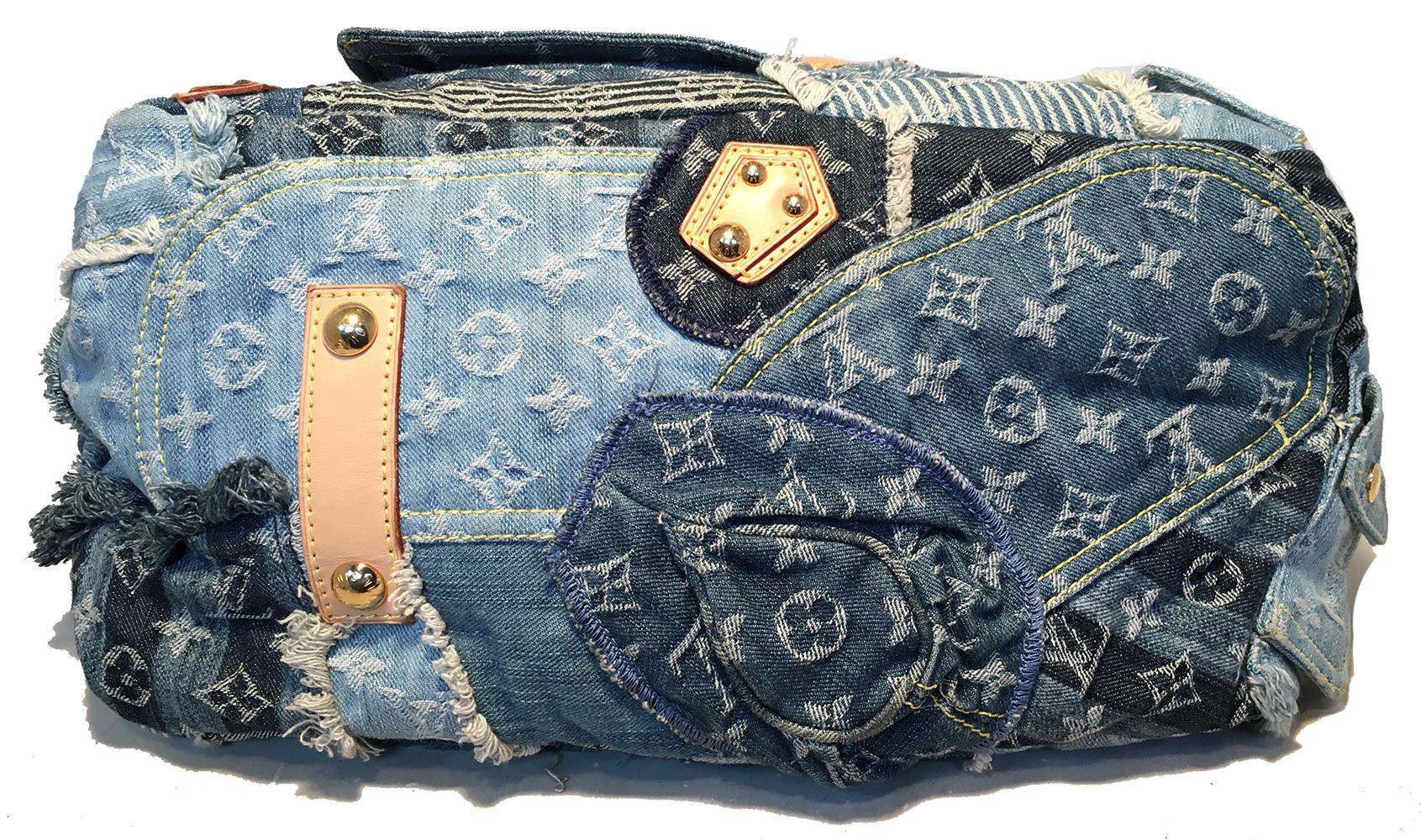 Women's Louis Vuitton Limited Edition Denim Patchwork Bowly Tote Bag