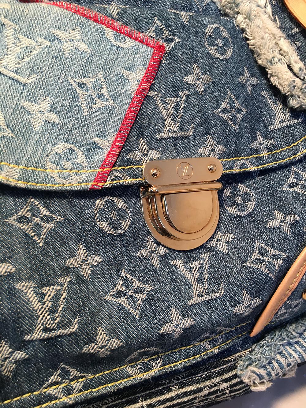 Louis Vuitton Limited Edition Denim Patchwork Bowly Tote Bag 1