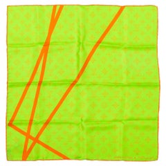 Louis Vuitton Limited Edition Fluo Green Silk Scarf