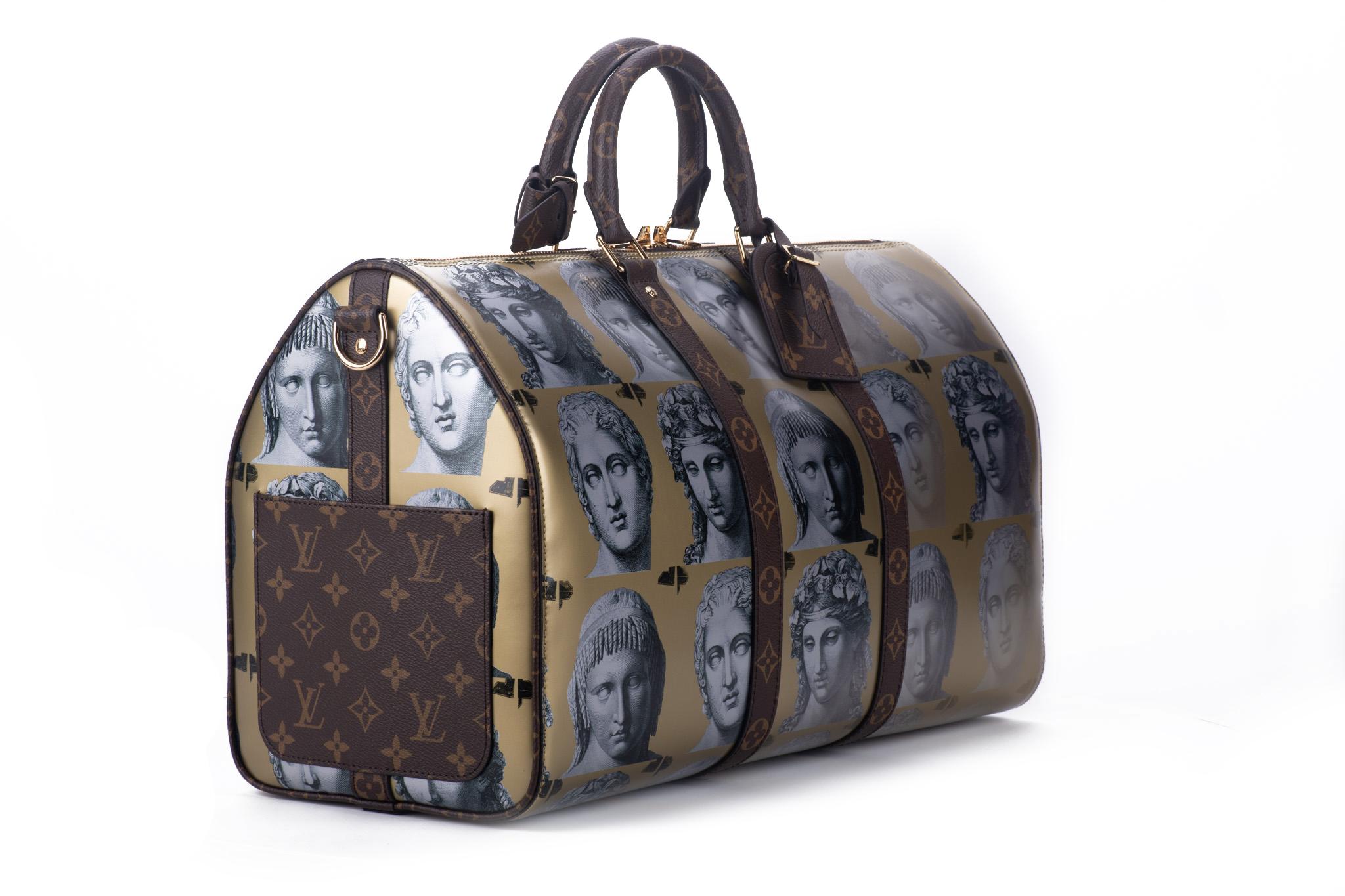 Black Louis Vuitton Limited Edition Fornasetti Keepall 45 Bag