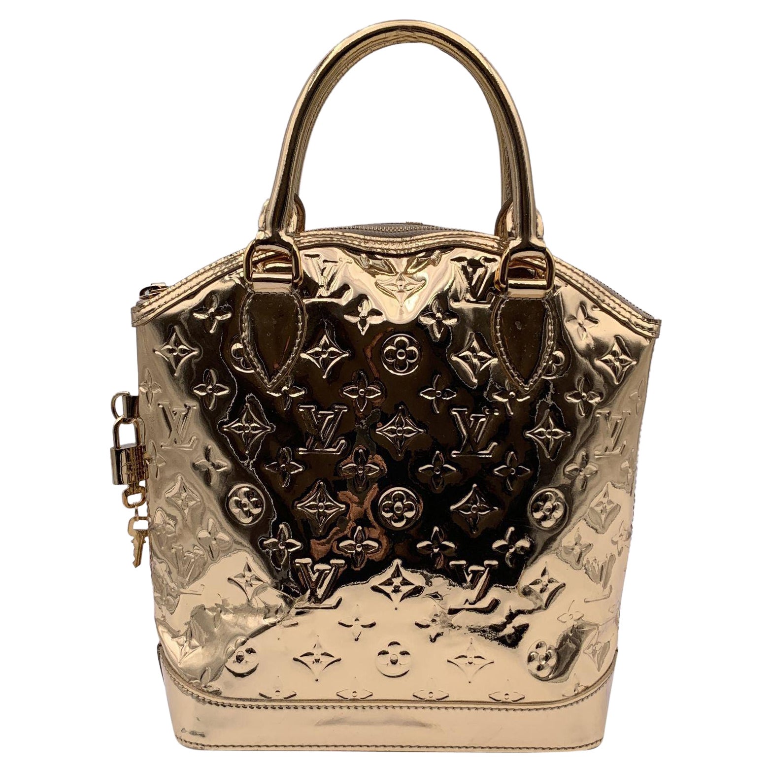 Louis Vuitton Limited Edition Gold Monogram Miroir Lockit Verical Bag