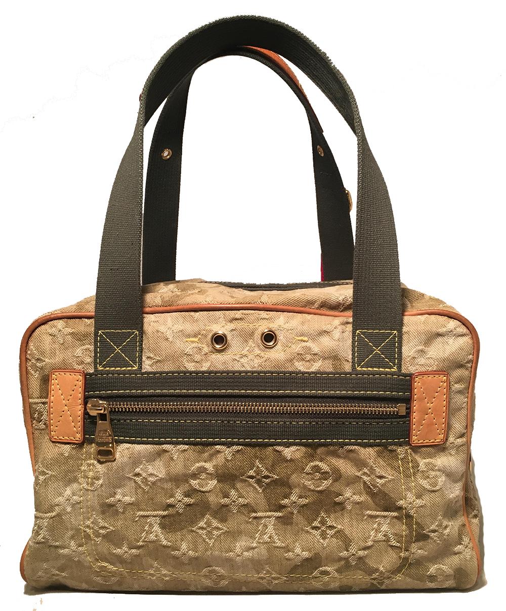 Brown Louis Vuitton Limited Edition Green Monogramouflage Denim Jasmine Bag