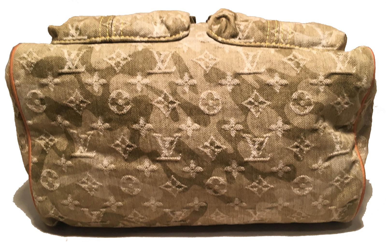 Louis Vuitton Limited Edition Green Monogramouflage Denim Jasmine Bag In Good Condition In Philadelphia, PA