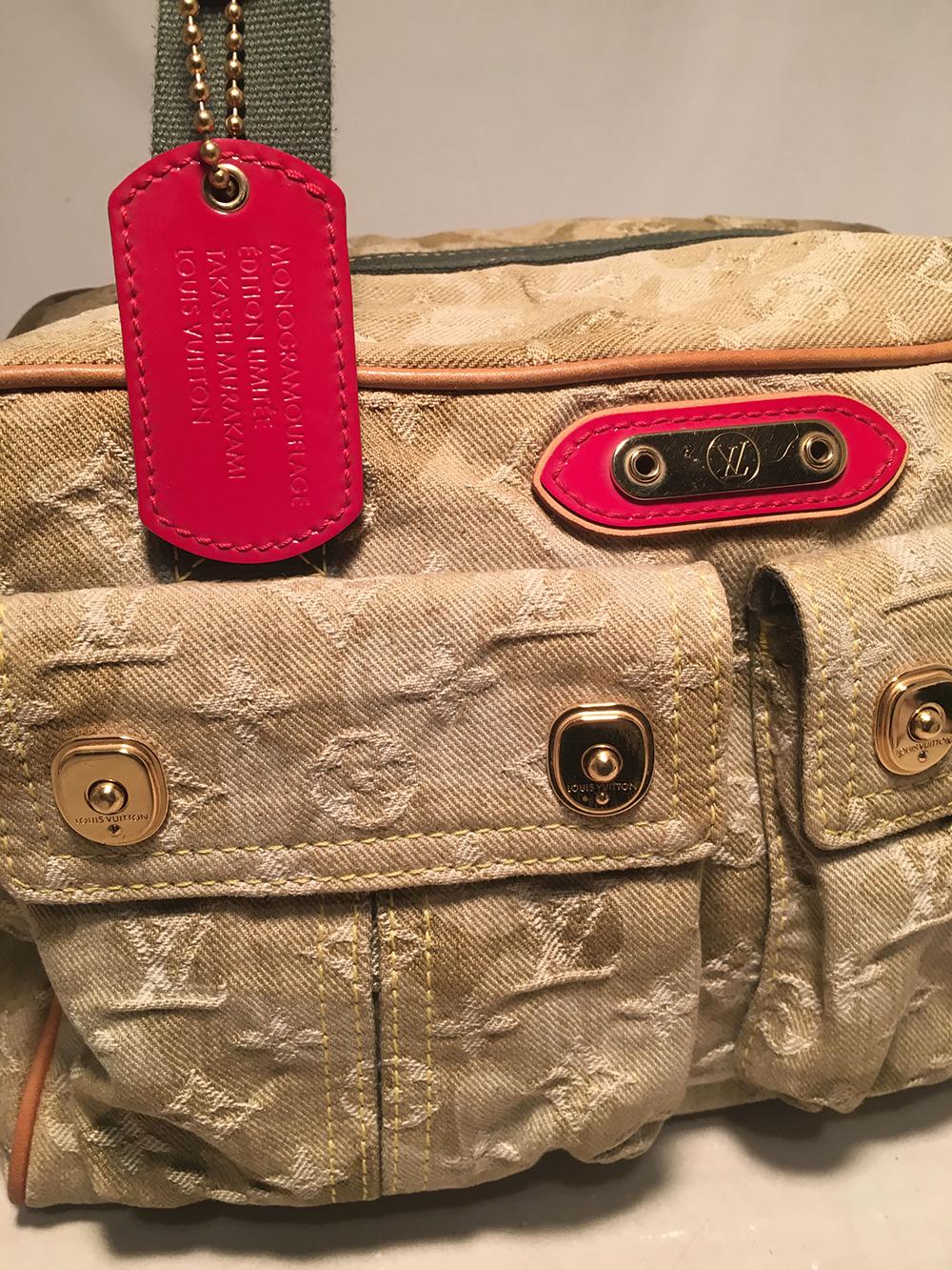 Women's Louis Vuitton Limited Edition Green Monogramouflage Denim Jasmine Bag