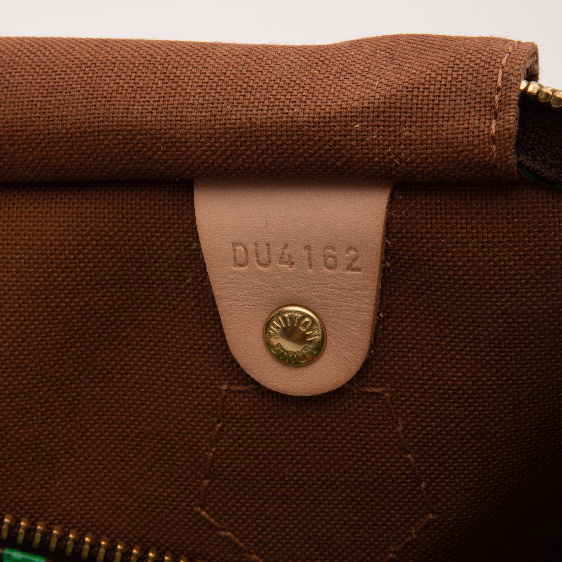Louis Vuitton Limited Edition Green Yayoi Kusama Monogram Town Speedy 30 Bag (20 3