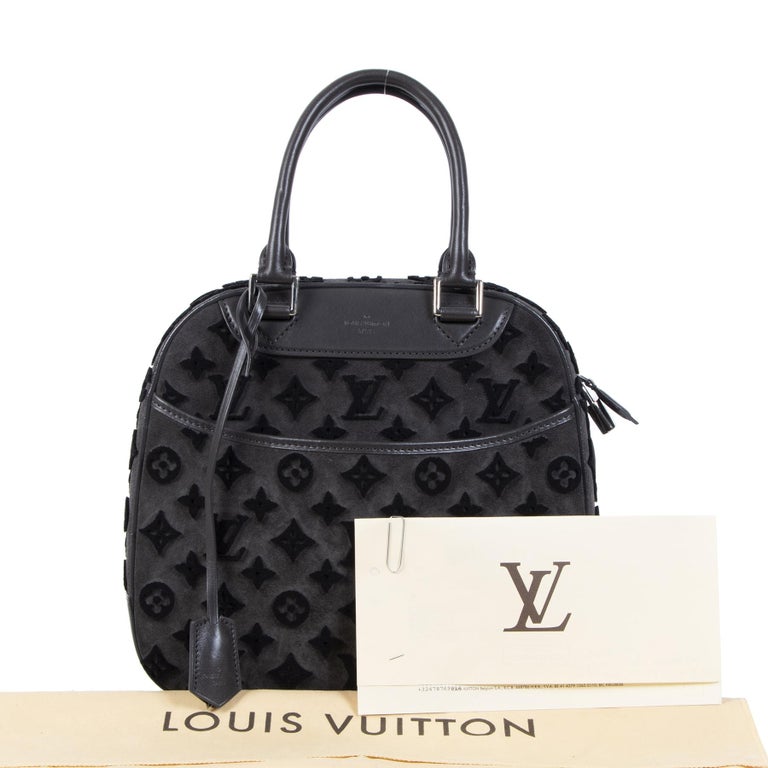 Louis Vuitton Limited Edition Grey Suede Monogram Tuffetage