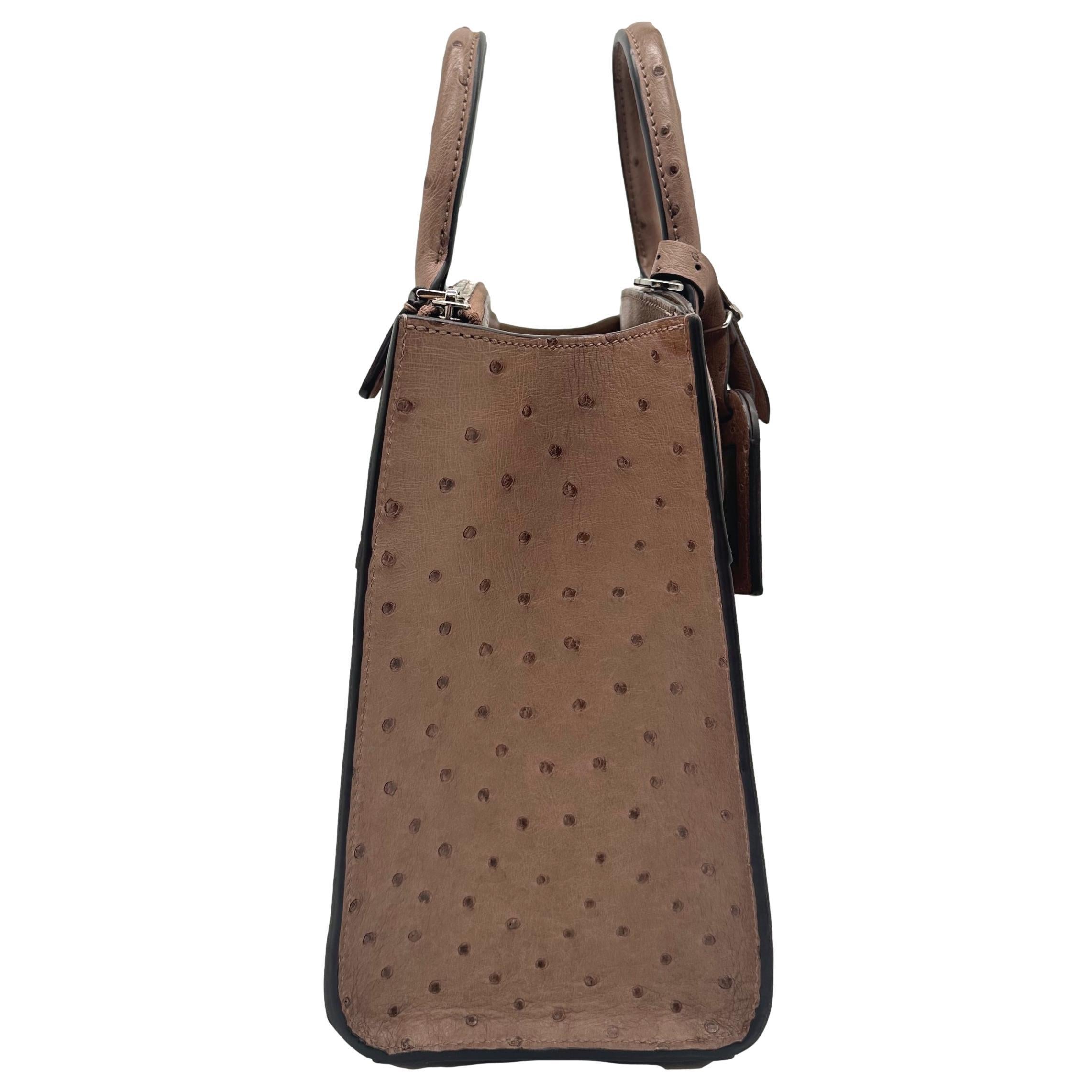 Louis Vuitton Limited Edition Gris Ostrich City Steamer PM Top Handle Bag, 2021. For Sale 1