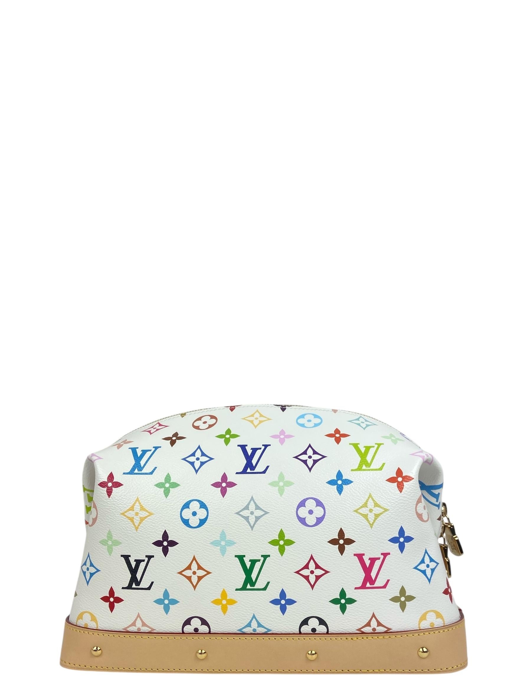 Louis Vuitton Limited Edition LV x TM Murakami Multicolor Kosmetiktasche GM Tasche (Grau) im Angebot