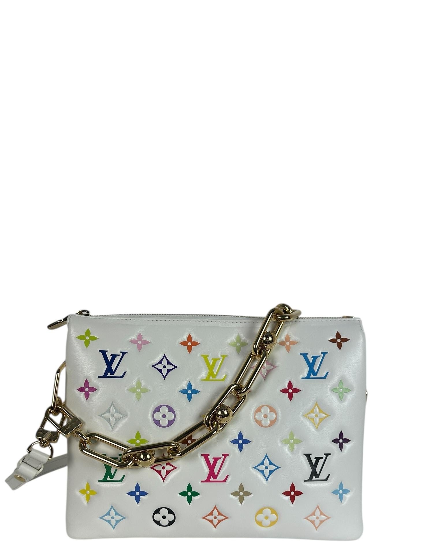 Louis Vuitton Edición Limitada LV x TM Murakami Bolso Coussin PM Multicolor Gris en venta