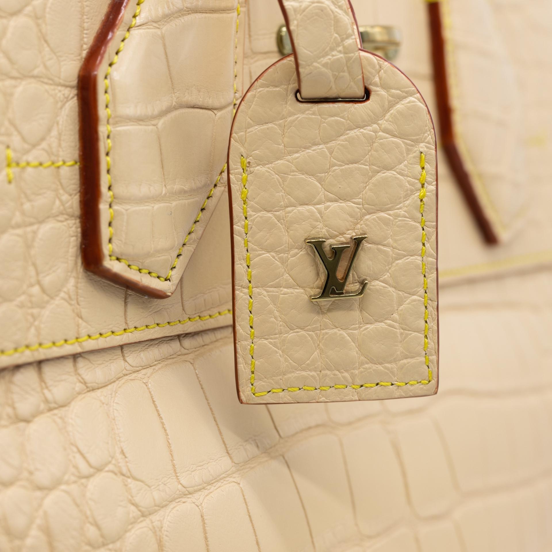 Louis Vuitton Limited Edition Matte Vanilla Alligator City Steamer MM Bag, 2015. 2