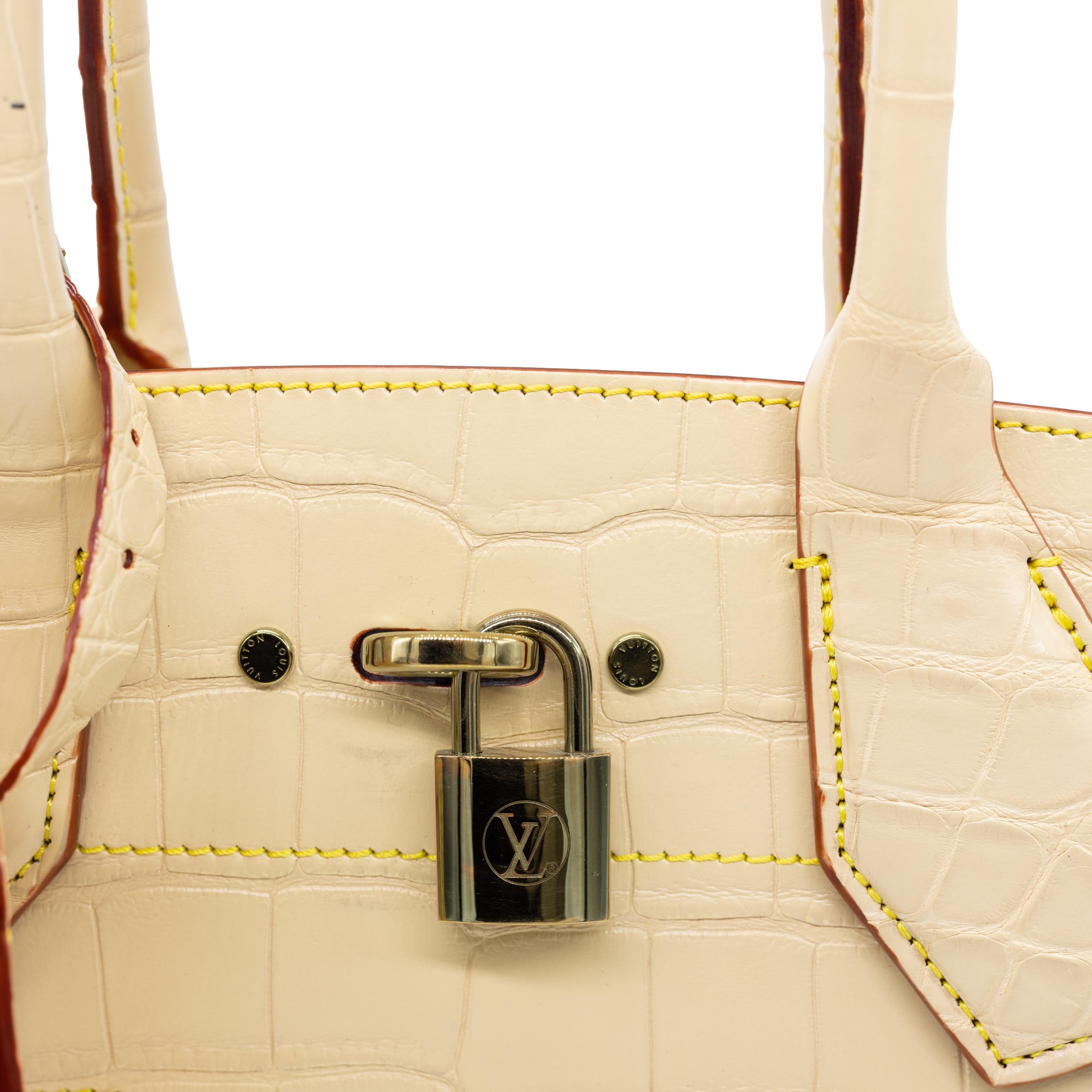 Louis Vuitton Limited Edition Matte Vanilla Alligator City Steamer MM Bag, 2015. 3