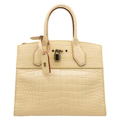 Louis Vuitton Limited Edition Matte Vanilla Alligator City Steamer MM Bag, 2015.