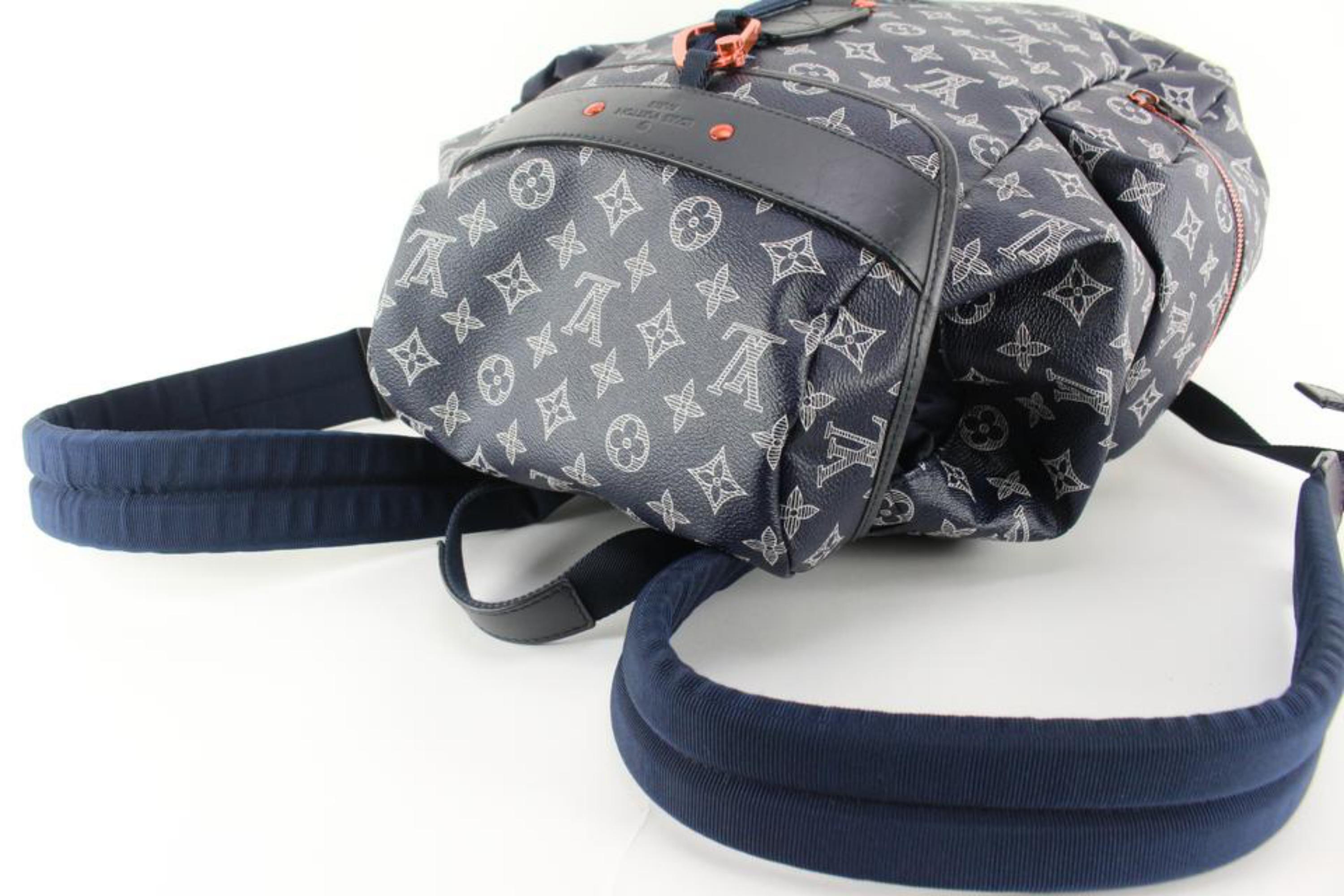 Louis Vuitton Limited Edition Monogram Blue Ink Discovery Backpack   99lu719s 4