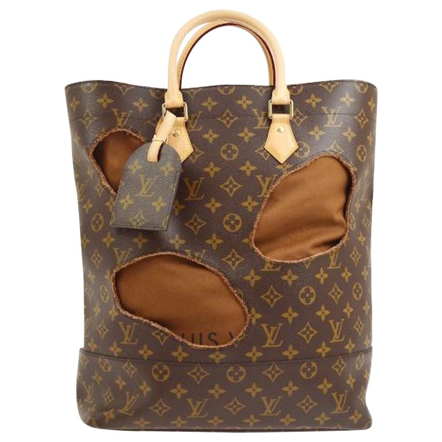 Louis Vuitton Limited Edition Monogram Brown Cut Out Carryall Travel Tote Bag