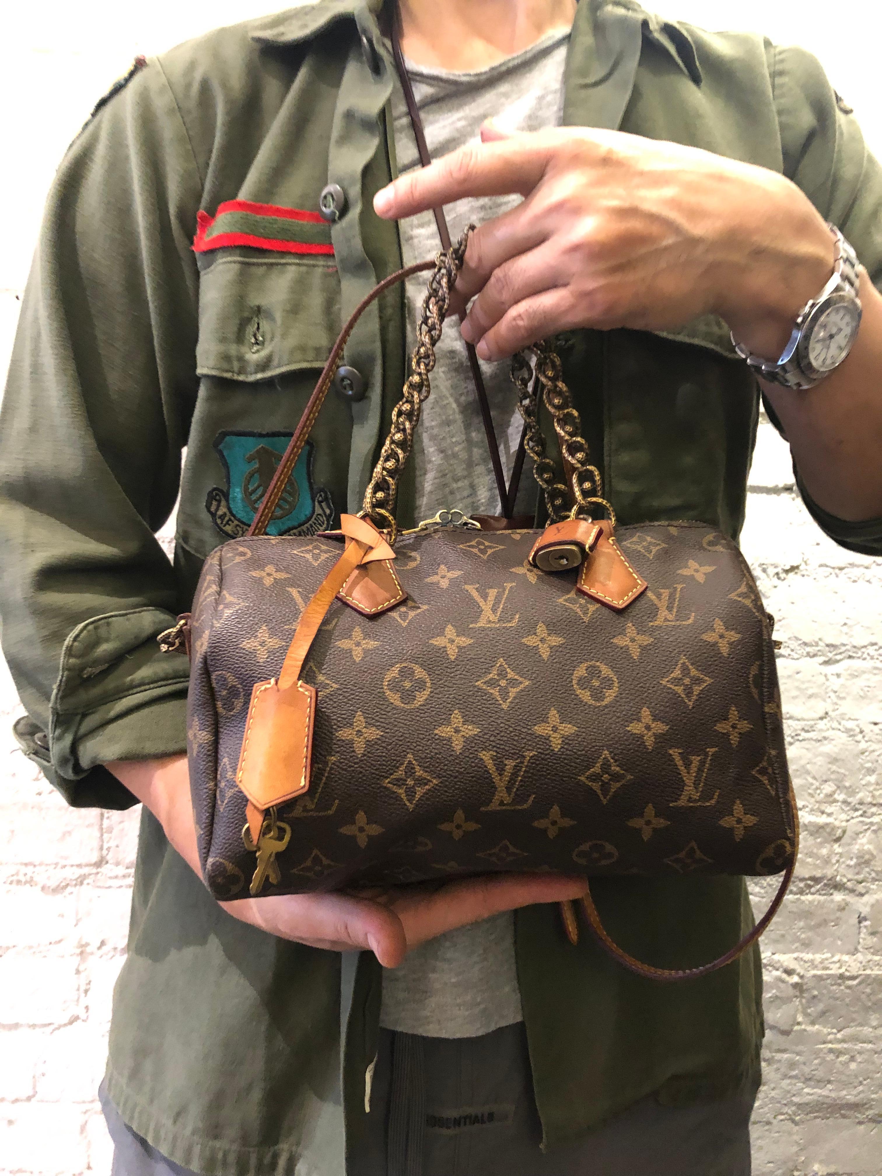 Louis Vuitton Limited Edition Monogram Canvas Chain Speedy 25 In Fair Condition In Bangkok, TH