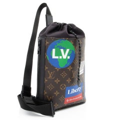 Louis Vuitton Limited Edition Monogram Canvas Logo Story Sling Bag