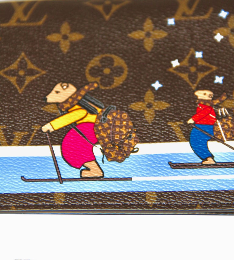 Pre-Owned Louis Vuitton Zippy Illustre Holiday Ski Bear Women's
