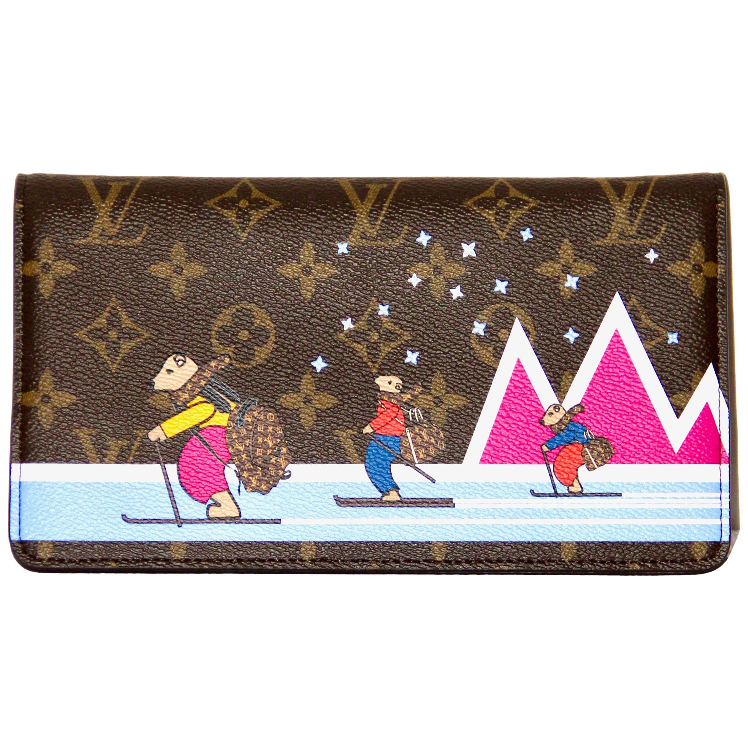 Louis Vuitton Limited Edition Monogram Canvas Skiing Bears WOC