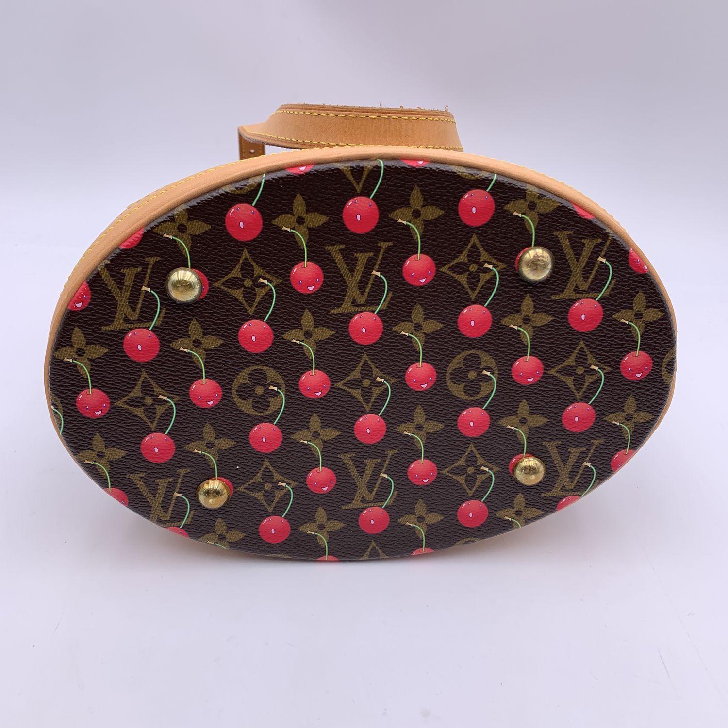 Louis Vuitton Limited Edition Monogram Cerises Murakami Bucket Bag For Sale 6