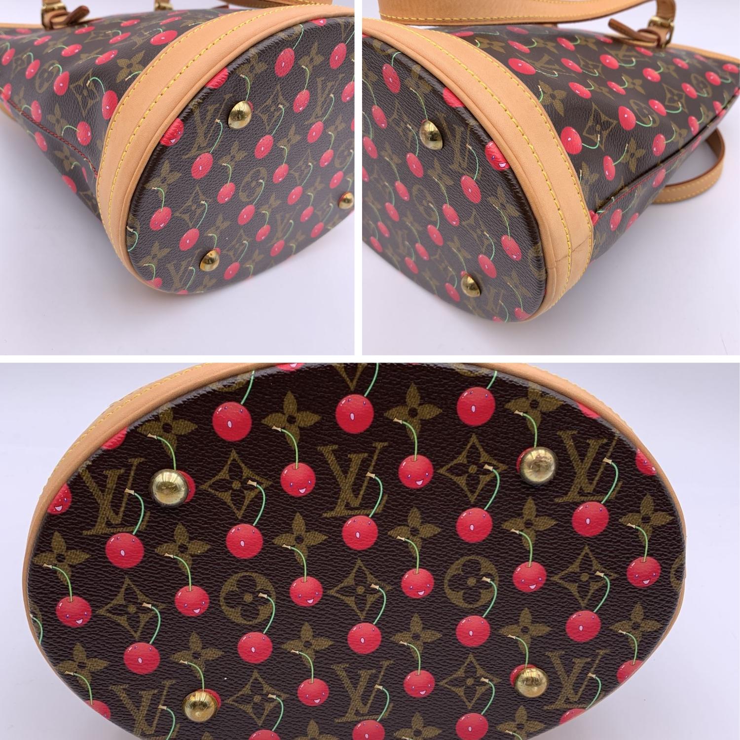 Louis Vuitton Limited Edition Monogram Cerises Murakami Bucket Bag For Sale 5