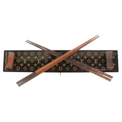 LOUIS VUITTON Pair Chopsticks Set VIP Limited Monogram Wood IN