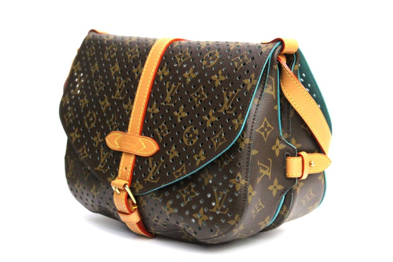 LOUIS VUITTON Limited Edition Monogram Flore Perforated Saumur Bag at  1stDibs