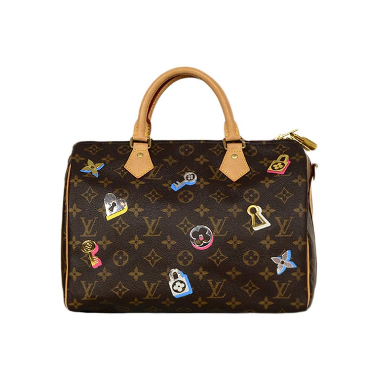 Louis Vuitton Black and Monogram Coated Canvas and Calfskin Padlock on Strap Gold Hardware, 2021, Black Womens Handbag