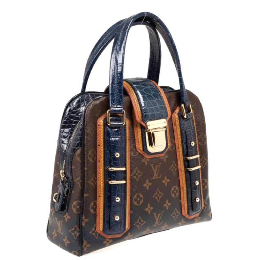 Black Louis Vuitton Limited Edition Monogram Mirage Delft Exotic Bag