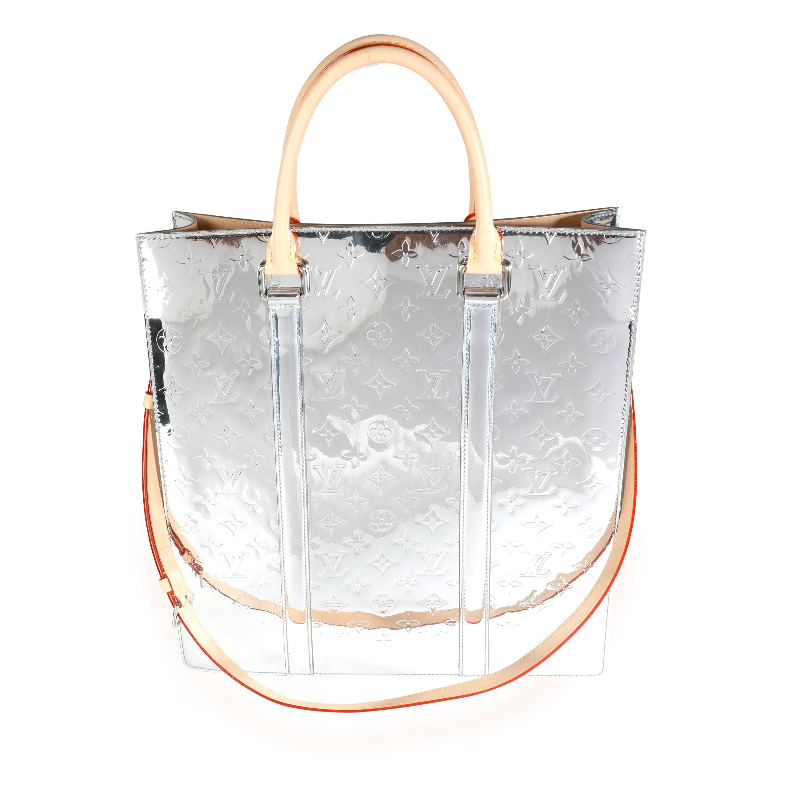 Gray Louis Vuitton Limited Edition Monogram Mirror Coated Miroir Sac Plat For Sale