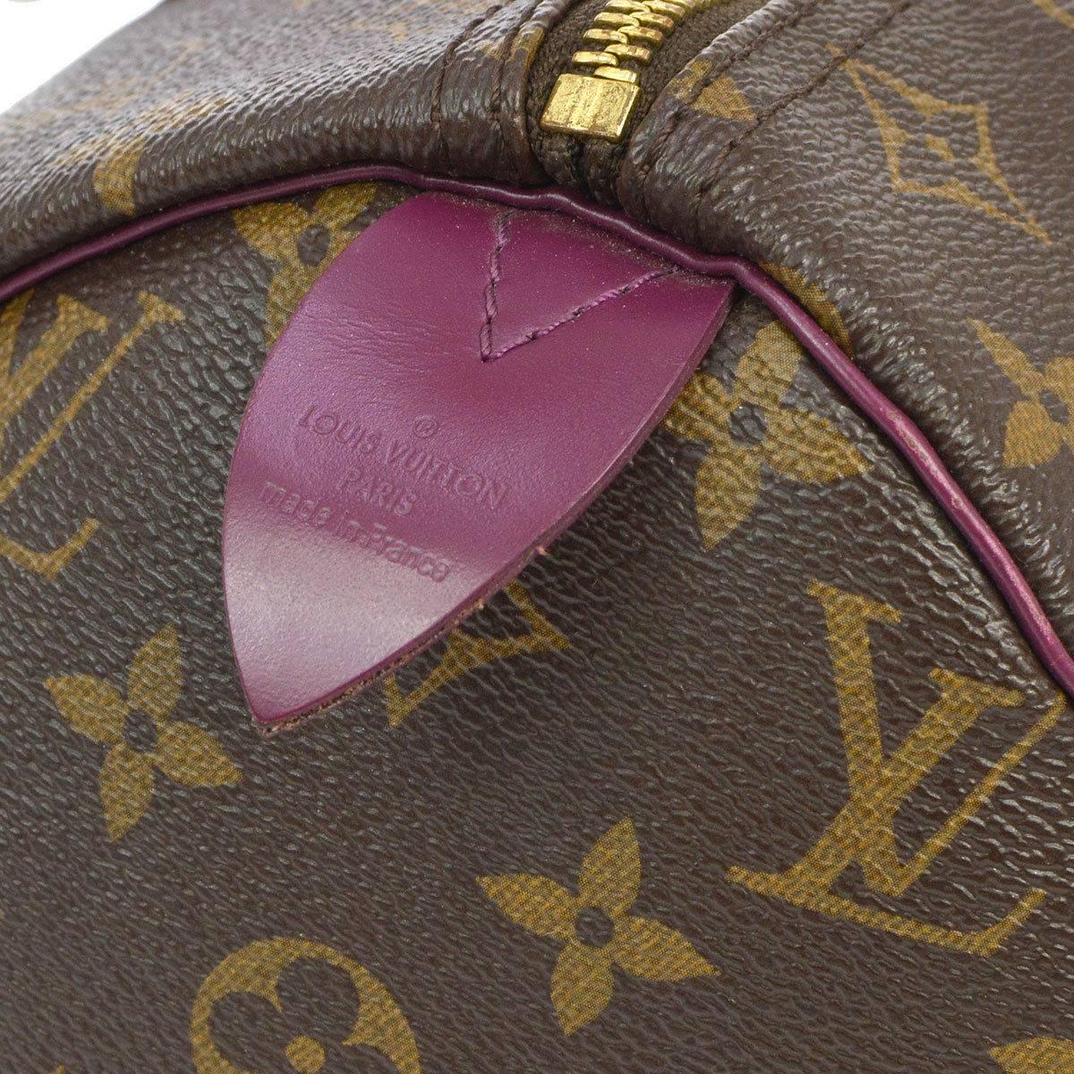 Gray Louis Vuitton Limited Edition Monogram Top Handle Satchel Bag With Lock and Keys