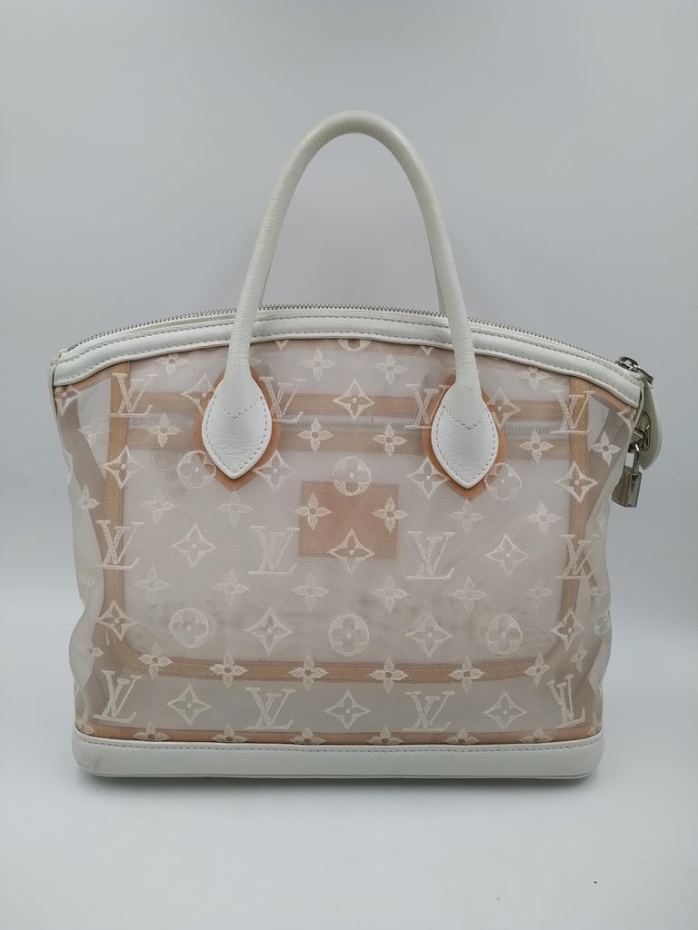 Authenticated Used LOUIS VUITTON Louis Vuitton Transparency Lockit East  West M40699 FO0172 Spring Summer 2012 Collection Monogram Handbag White  Ladies 