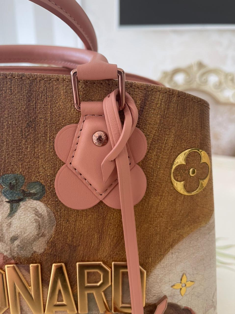 Brown Louis Vuitton limited edition Montaigne X Jeff Koons Fragonard bag For Sale