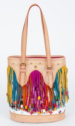 Louis Vuitton Limited Edition Multicolor Fringe Bucket Bag