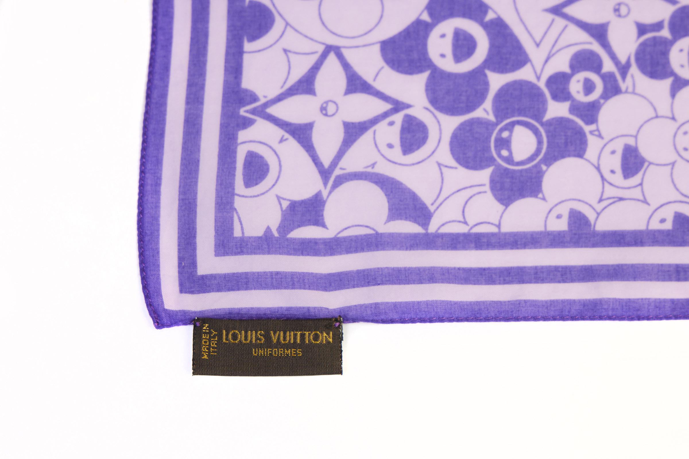 Violet Louis Vuitton - Écharpe en coton Murakami, édition limitée en vente