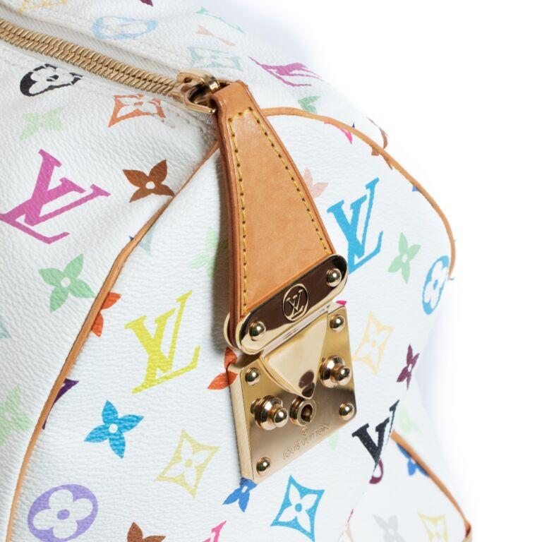 Louis Vuitton Limited Edition Murakami White Monogram Multicolor Keepall 45 Bag 7