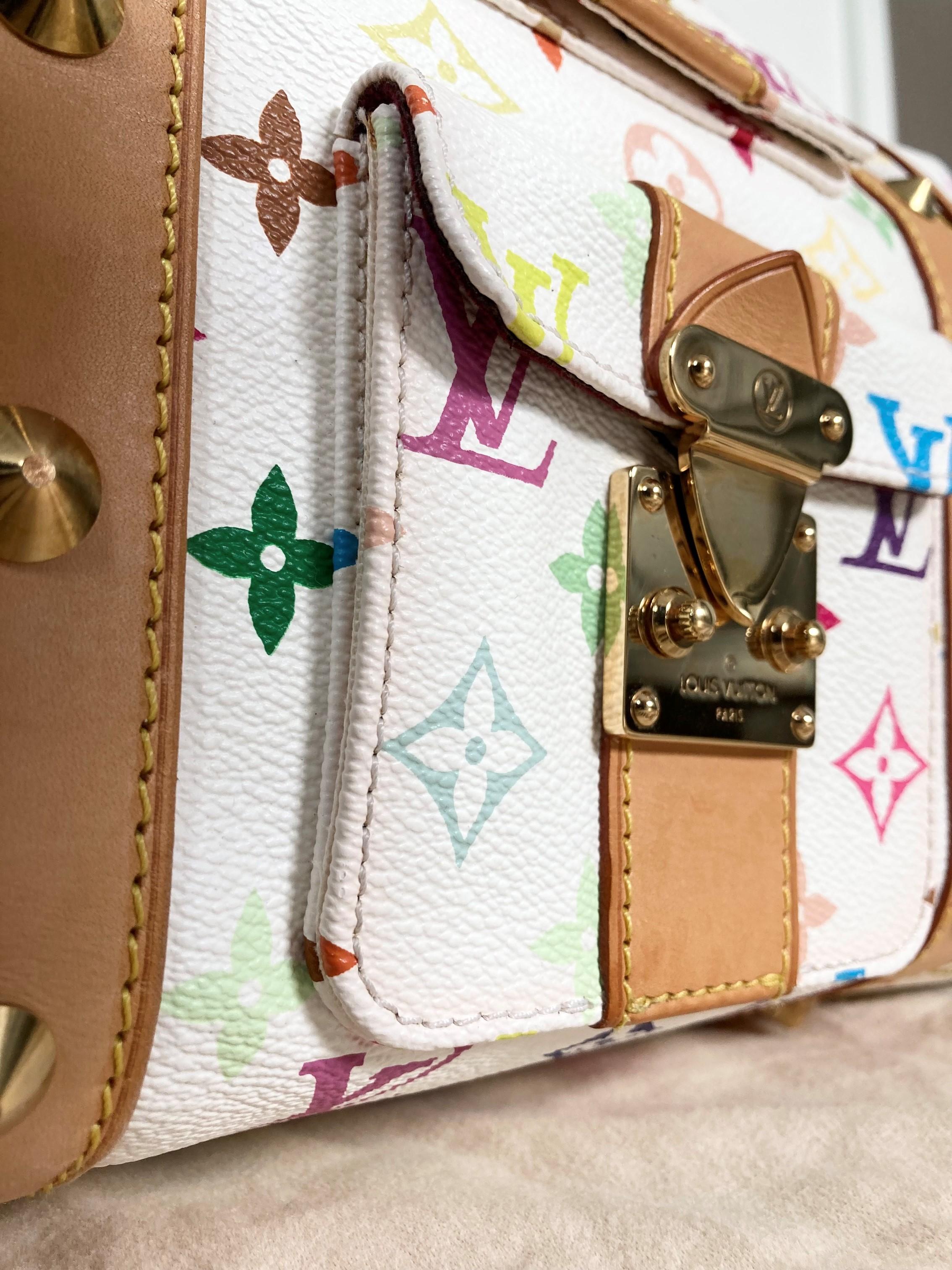 Louis Vuitton Limited Edition Murakami White Monogram Multicolor Keepall 45 Bag 11