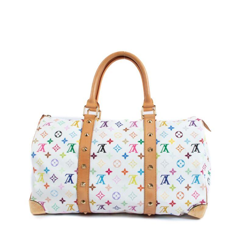 Louis Vuitton Limited Edition Murakami White Monogram Multicolor Keepall 45 Bag 1