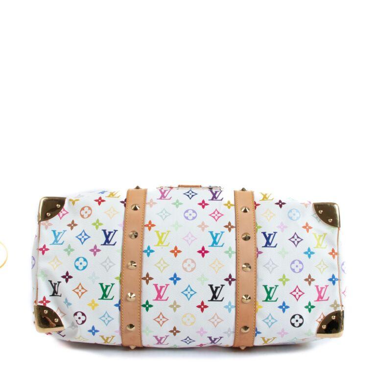 Louis Vuitton Limited Edition Murakami White Monogram Multicolor Keepall 45 Bag 2