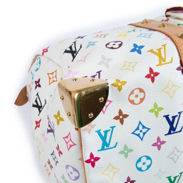 Louis Vuitton Limited Edition Murakami White Monogram Multicolor Keepall 45 Bag 3