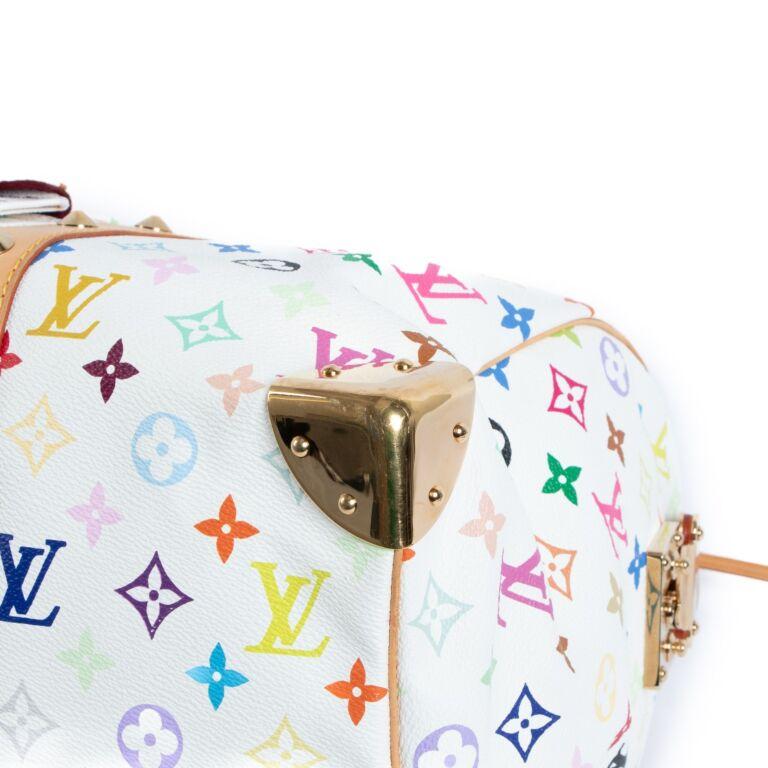 Louis Vuitton Limited Edition Murakami White Monogram Multicolor Keepall 45 Bag 4