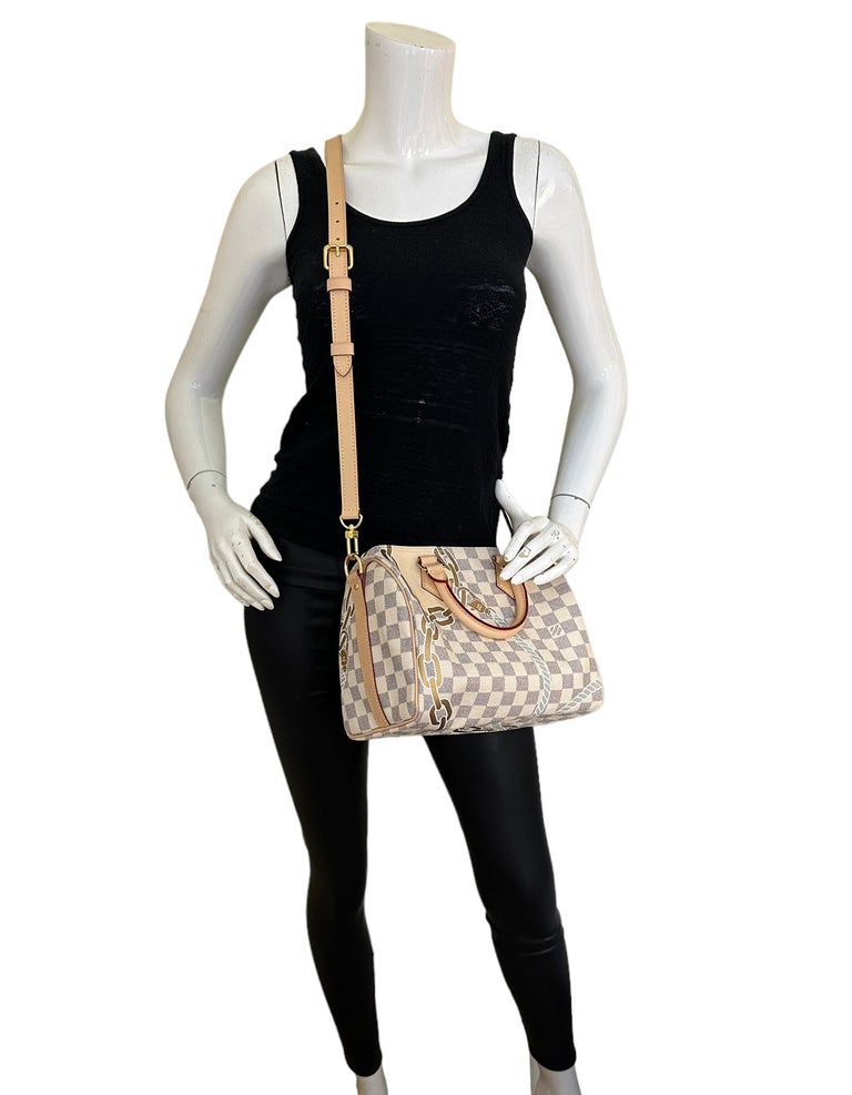 Speedy Bandouliere 25 Damier Top handle bag in Coated canvas, Gold Hardware