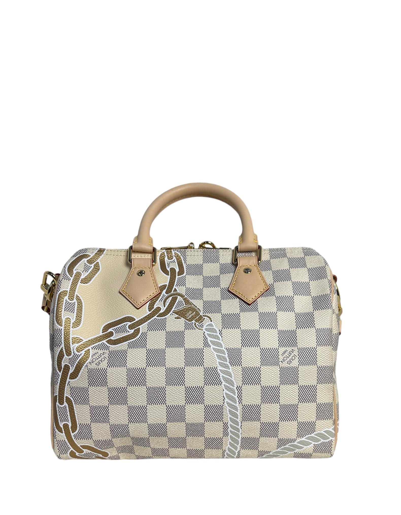 Louis Vuitton Limited Edition Nautical Damier Azur Speedy Bandouliere 25 Bag In Excellent Condition For Sale In New York, NY